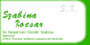 szabina kocsar business card
