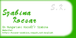 szabina kocsar business card